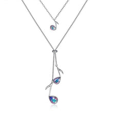 Load image into Gallery viewer, Women&#39;s Sterling Silver &amp; Blue Cubic Zirconia Dangling Musical Note Pendent Necklace, Sterling Silver Musical Note Necklace, Musical Note Necklace, Note Necklace, Sterling Silver Necklace, 100Sterling.com, Blue Cubic Zirconia Necklace, Band Jewelry, Band Accessory, Orchestra Jewelry, Orchestra Accessory, Singing Jewelry