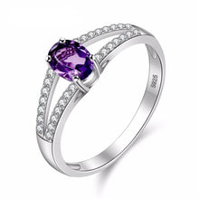 Load image into Gallery viewer, Alice Amethyst Gemstone and Cubic Zirconia Sterling Silver Ring