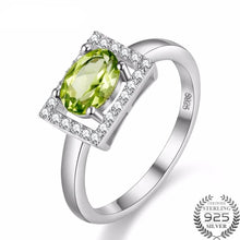 Load image into Gallery viewer, Sterling Silver 1 Carat Peridot &amp; CZ Ring