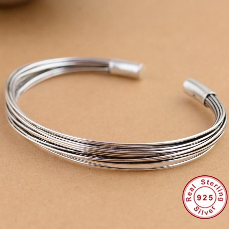 Silver Ball Open Cuff Bracelet - 925 sterling silver trendy fashion jewelry