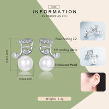 Load image into Gallery viewer, Sterling Silver &quot;Making Music&quot; Fresh Water Pearl Stud Earrings