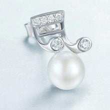 Load image into Gallery viewer, Sterling Silver &quot;Making Music&quot; Fresh Water Pearl Stud Earrings