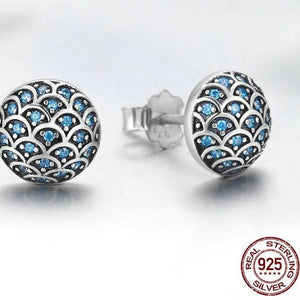 Women's Sterling Silver & Cubic Zirconia Blue Wave Earrings, Women's Earrings, Sterling Silver Earrings, Cubic Zirconia Earrings, 100Sterling.com, Fashion Earrings, Matching Earrings and Ring, Lady's Earrings, Blue Zirconia Earrings