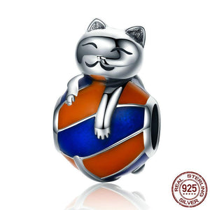Sterling Silver Rolling Cat Bead