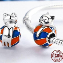Load image into Gallery viewer, Sterling Silver Rolling Cat Bead