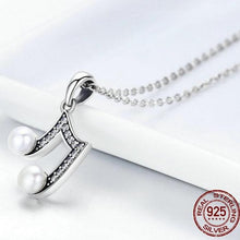 Load image into Gallery viewer, Sterling Silver &amp; Fresh Water Pearl Musical Note Pendant Necklace, Sterling Silver Music Necklace, Pearl Music Necklace, Sterling Silver Necklace, Music Jewelry, 100Sterling.com