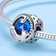 Load image into Gallery viewer, Sterling Silver Blue Jewel Cat Bead