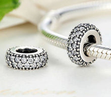 Load image into Gallery viewer, Sterling Silver Cubic Zirconia Spacer Beads