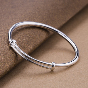 Classic 925 Sterling Silver Adjustable Smooth Bracelet. 100Sterling.com