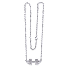 Load image into Gallery viewer, Women&#39;s Sterling Silver &amp; Crystal Weightlifting Necklace - LIMITED SUPPLY!