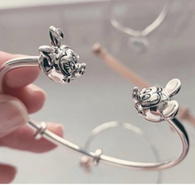 Load image into Gallery viewer, Genuine Sterling Silver Disney Character Open Bangle Bracelet