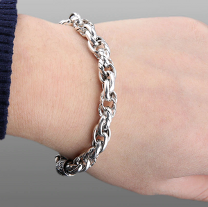 Sterling Silver Double Link Fish Hook Bracelet
