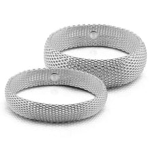 Load image into Gallery viewer, Sterling Silver Wide Interlocking Mesh Bangle Bracelet, Mesh Bracelet, Sterling Silver Bracelet, Silver Bracelet, Designer bracelet,100Sterling.com, Women&#39;s bracelet, fashion bracelet, sterling silver fashion, sterling silver jewelry