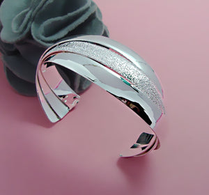 Sterling Silver Triple Band Cuff Bracelet, Cuff Bracelet, Women's cuff bracelet, Sterling silver cuff bracelet, Contemporary Bracelet Design, Modern Design Women's Bracelet, 100Sterling.com