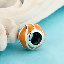 Load image into Gallery viewer, Sterling Silver &amp; Enamel Basketball Bead Charm