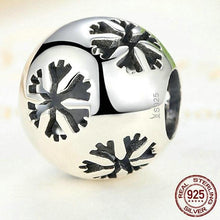 Load image into Gallery viewer, Sterling Silver Round Snowflake Bead Charm