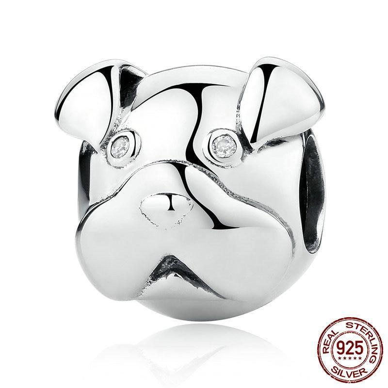 Sterling Silver Clear Eyed Sharpei Bead Charm