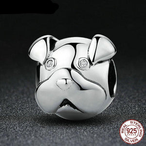 Sterling Silver Clear Eyed Sharpei Bead Charm