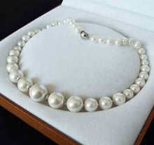 Load image into Gallery viewer, 8-16MM White South Sea Shell Pearl 18&quot; Necklace