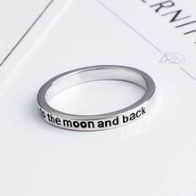 Load image into Gallery viewer, &quot;I Love You To The Moon And Back&quot; Sterling Silver Ring