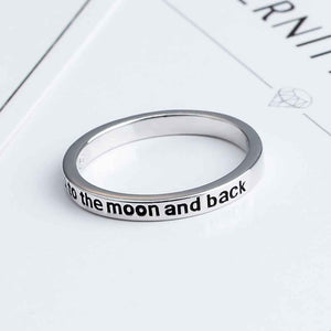 "I Love You To The Moon And Back" Sterling Silver Ring