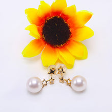 Load image into Gallery viewer, Celebration Design 18K Gold &amp; Natural White 8.5mm Akoya Pearl Earrings