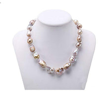 Load image into Gallery viewer, 12-13.5mm Freshwater Champagne Baroque Pearl Necklace