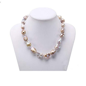 12-13.5mm Freshwater Champagne Baroque Pearl Necklace
