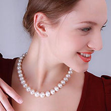 Load image into Gallery viewer, 12mm-13mm Round Natural Freshwater Pearl Necklace, Large Pearl Necklace, Freshwater Pearl Necklace, Wedding Jewelry, Bridal Jewelry, Bridal Pearls, Wedding Pearls, Pearl Necklace, 12mm Pearl Necklace, 13mm Pearl Necklace, Freshwater Pearls, 100Sterling.com, fashion pearls, daytime pearls, Anniversary Gift, Birthday Gift, Pearl jewelry