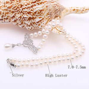 7.0-7.5mm White Freshwater Pearl Necklace - AAA Quality