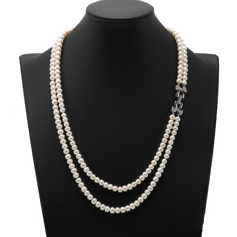 Classic Double Strand Pearl Necklace