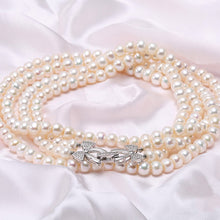 Load image into Gallery viewer, 7-7.5mm Double Row Flat Round Freshwater Pearl Necklace, Double Strand Pearl Necklace, Freshwater Pearl Necklace, Wedding Jewelry, Bridal Pearls, Wedding Pearls, Pearl Necklace, Pearls, 100Sterling.com, Classic Pearl Necklace, Wedding Jewelry, Anniversary pearls, White Pearl Necklace, Fashion Pearls, Pearls