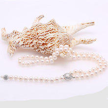 Load image into Gallery viewer, 8-9mm Adjustable Cultured Freshwater Pearl Necklace, Freshwater Pearl Bracelet, Cultured Pearl Necklace, Wedding Jewelry, Bridal Jewelry, Bridal Pearls, Wedding Pearls, Pearl Bracelet, 8mm Pearl Necklace, 9mm Pearl Necklace, Freshwater Pearl Necklace, Large Pearls, Freshwater pearls, Classic Pearl Necklace, 100Sterling.com, Wedding Jewelry, Anniversary pearls, Evening Pearls, Daytime Pearls, Fashion Pearls, White Pearls, White Pearl Necklace