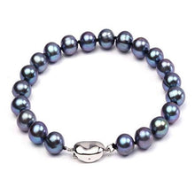 Load image into Gallery viewer, 8- 8.5mm AAA Blue Freshwater Pearl Bracelet, Freshwater Pearl Bracelet, Wedding Jewelry, Bridal Jewelry, Bridal Pearls, Wedding Pearls, Pearl Bracelet, 8mm Pearl Bracelet, 8.5mm Pearl Bracelet, Freshwater Pearls, 100Sterling.com, Freshwater Pearl Bracelet, Large Pearls, Freshwater pearls, Classic Pearl Bracelet, 100Sterling.com, Wedding Jewelry, Anniversary pearls, Evening Pearls, Daytime Pearls, Fashion Pearls