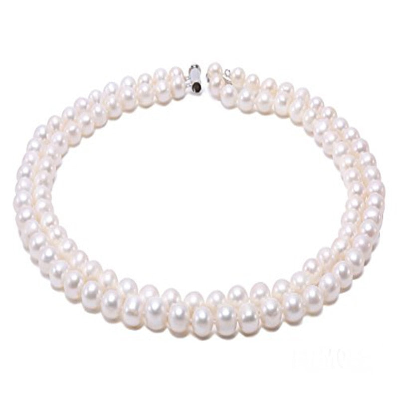 8mm Freshwater Pearl Necklace, Bridal Pearls, White Pearl, Bridesmaid  Jewelry