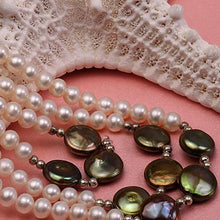 Load image into Gallery viewer, 6-7mm Freshwater Pearl Necklace, Freshwater Pearl Bracelet, Cultured Pearl Necklace, Wedding Jewelry, Bridal Jewelry, Bridal Pearls, Wedding Pearls, Pearl Bracelet, 7mm Pearl Necklace, 7mm Pearl Necklace, Freshwater Pearl Necklace, Large Pearls, Freshwater pearls, Classic Pearl Necklace, 100Sterling.com, Wedding Jewelry, Anniversary pearls, Evening Pearls, Daytime Pearls, Fashion Pearls, White Pearls, White Pearl Necklace, Barogue Pearls. Barogue and freshwater pearl necklace, designer pearl necklace