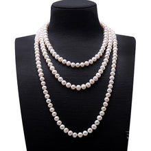 Load image into Gallery viewer, 64 Inch Natural White 8-9mm Baroque Freshwater Pearl Necklace, Freshwater Pearl Necklace, Baroque Pearl Necklace, Long Pearl Necklace, 64 inch necklace, double wrap pearl necklace, triple wrap pearl necklace, 100Sterling.com, Stunning Pearls, Pearls, Anniversary Gift, Women&#39;s Pearl Necklace, Birthday Gift Ideas, Gift Ideas, Baroque Pearls, Bridal Jewelry, Bridesmaid Jewelry Free Shipping Jewelry, Fashion Pearl Jewelry