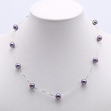Load image into Gallery viewer, Pearl &amp; Sterling Silver Box Chain Necklace in 16&quot; or 18&quot; Lengths