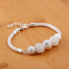 Load image into Gallery viewer, Women&#39;s Silver Plated Snow Ball Bracelet
