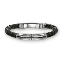 Load image into Gallery viewer, Sterling Silver &amp; Leather Braid Onofrio Street Bracelet