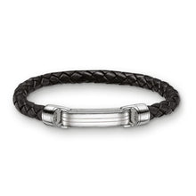Load image into Gallery viewer, Sterling Silver &amp; Leather Braid Onofrio Band Street Bracelet