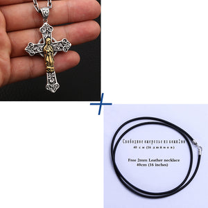 20 inch Mens Sterling Silver Cross Necklace