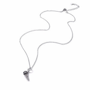 Sterling Silver 18" Necklace with Cubic Zirconia Microphone Pendent