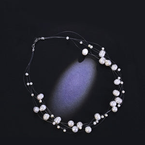 Cosmic Earth Five-Row Natural Freshwater Baroque Pearl Necklace