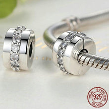 Load image into Gallery viewer, Sterling Silver &amp; Cubic Zirconia Eternity Bead Clip