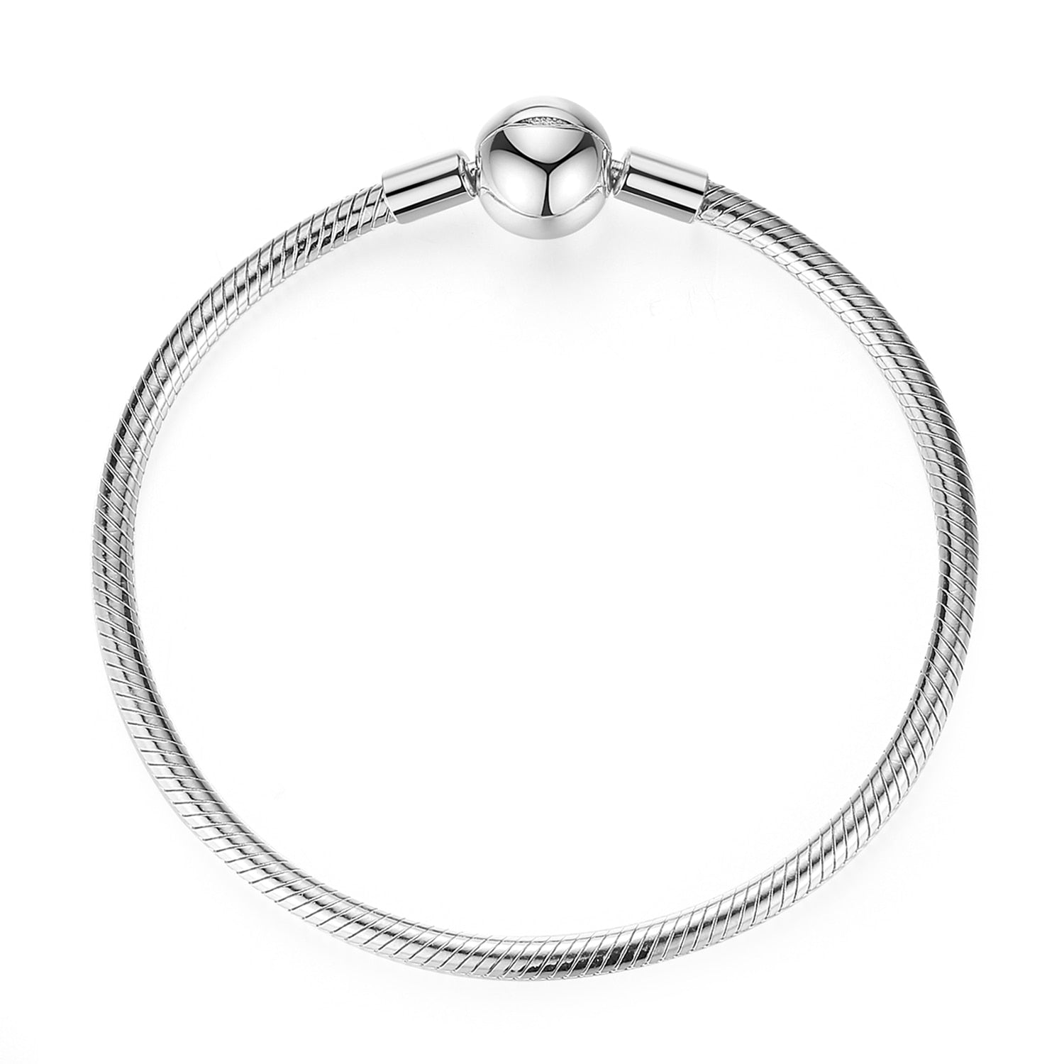 Charm Bracelet For Woman 925 Sterling Silver Basic heart clasp Iconic  Moments Snake Chain Bracelet Gift for Girls Men Mother Daughter… 