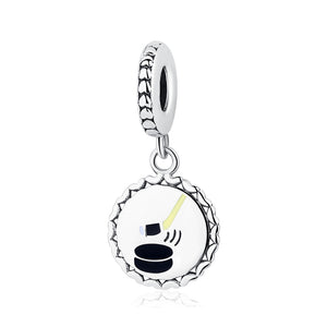 Sterling Silver Soccer, Basketball & Hockey Dangling Bead Charms