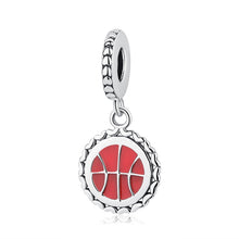 Load image into Gallery viewer, Sterling Silver Soccer, Basketball &amp; Hockey Dangling Bead Charms