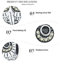 Load image into Gallery viewer, Sterling Silver &amp; Cubic Zirconia Sparkling Hooting Owl Bead Charm