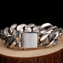 Load image into Gallery viewer, Thai Sterling Silver Link-on-Link Bracelet, Thai Sterling Silver Chain Link Bracelet, Sterling Silver Chunky Bracelet, Sterling Silver Bracelet, Men&#39;s Sterling Silver Bracelet, heavy Sterling Silver, Men&#39;s jewelry, Luxury Jewelry, Exclusive jewelry, 100sterling.com